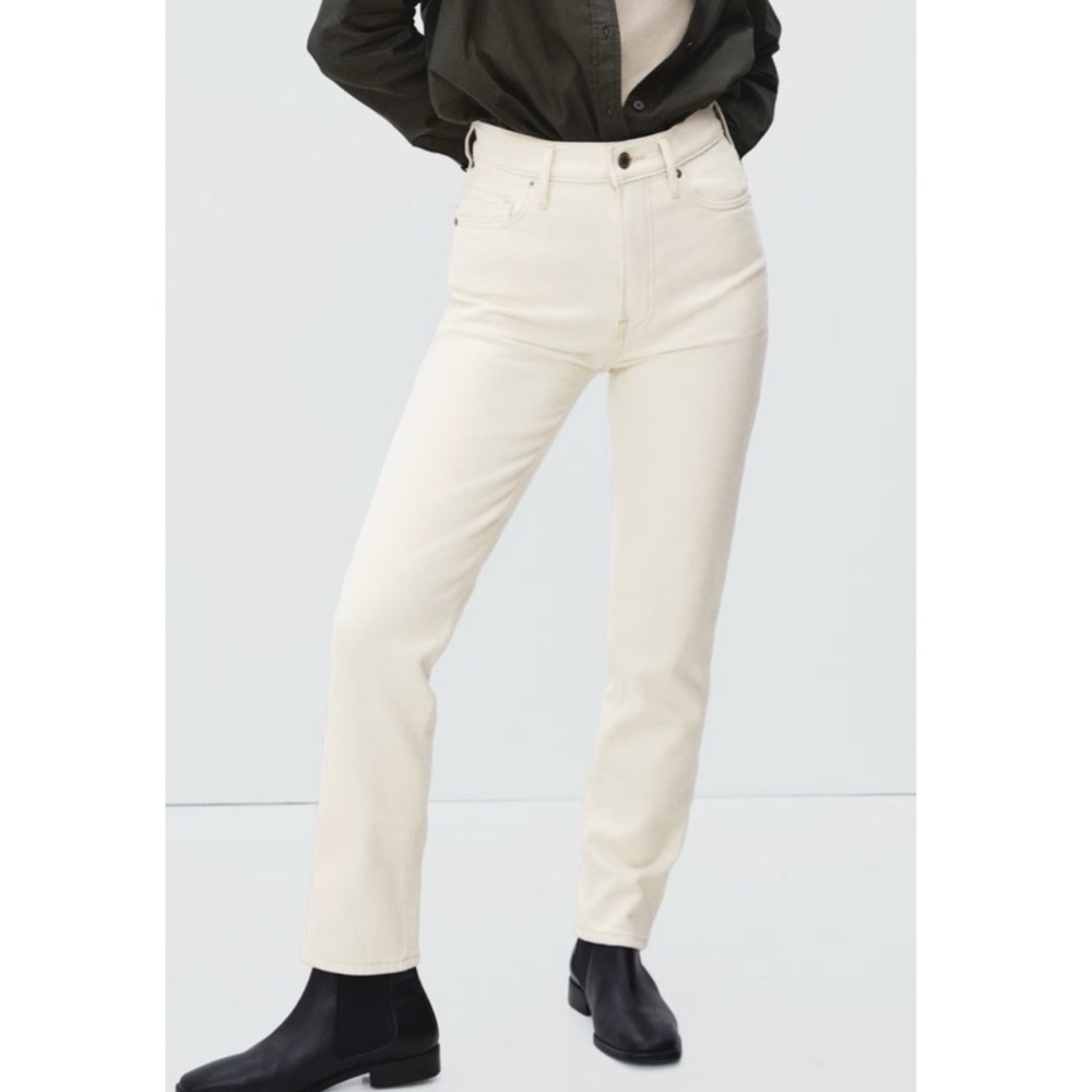 NWT Everlane Womens The‎ Curvy Cheeky Jean 32 Crop Ecru Ivory Organic Cotton